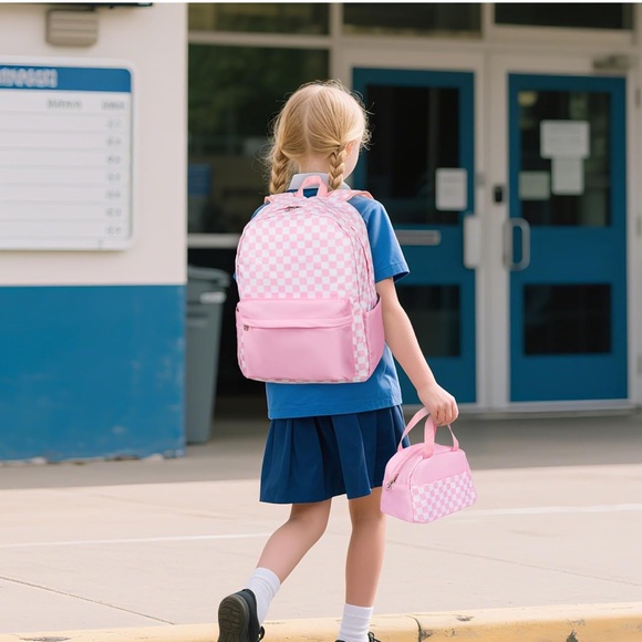 Pink Checkered Backpack - Picture 7 of 7